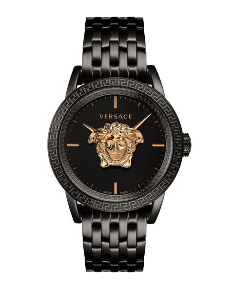 versace men's watch black and gold|Versace watch wr 5 atm.